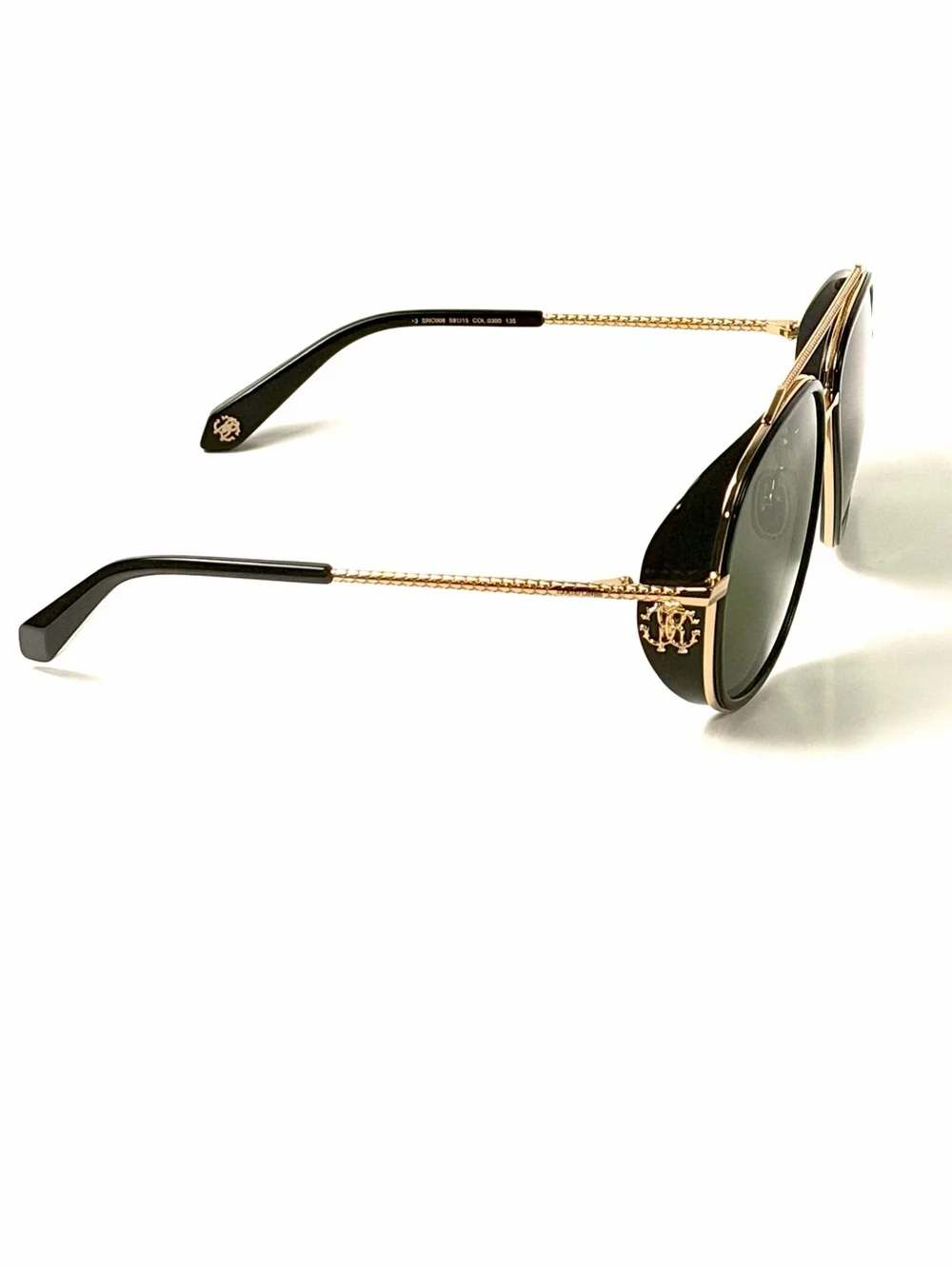 Roberto Cavalli SRC008 COL. 0300 Sunglasses Shiny Black Gold Authentic New